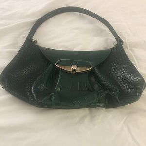 Furla Green Snakeskin Hobo